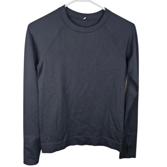 Lululemon Rest Less Seamless Pullover Black Textured Long Sleeve T Shirt‎ - Picture 8 of 8